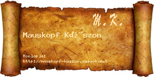 Mauskopf Kászon névjegykártya